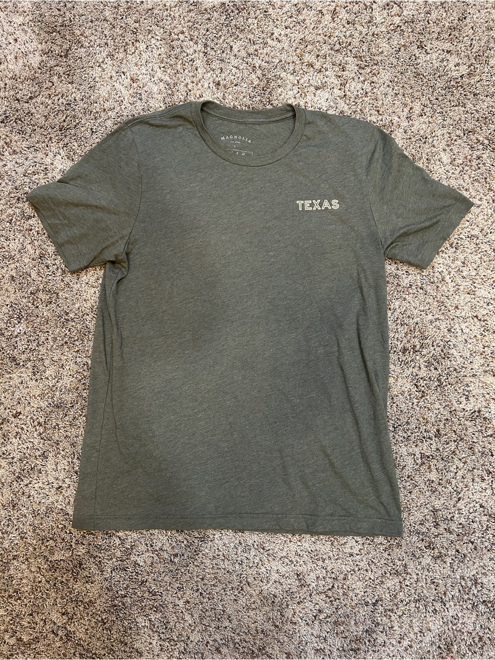 Magnolia Waco Texas T-Shirt - Heathered Army Green, size L
